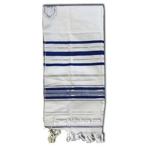 Blue, White & Gold Talis Prayer Shawl from Israel