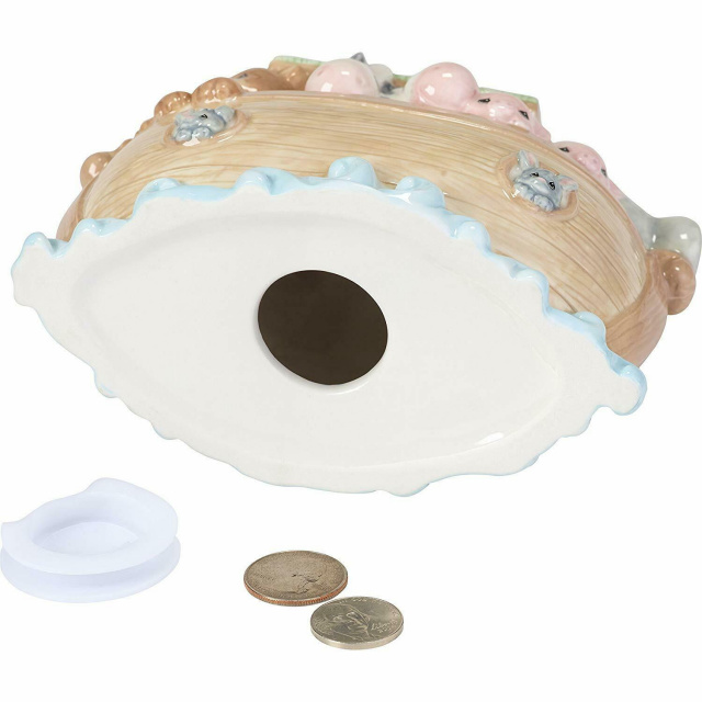 Precious Moments Overflowing with Love Noah's Ark Top Slot Porcelain Bank