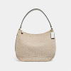Coach zip shoulder bag in signature jacquard light khaki/chalk/light gold